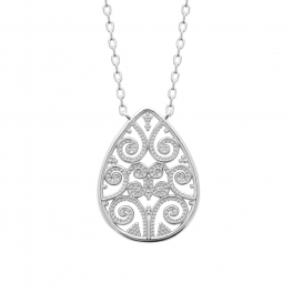 Collier Argent effet "Dentelle"