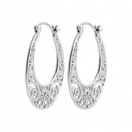 Boucles d'oreilles Argent effet "Dentelle"