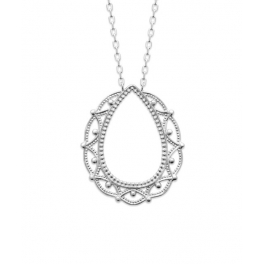 Collier Argent effet "Dentelle"