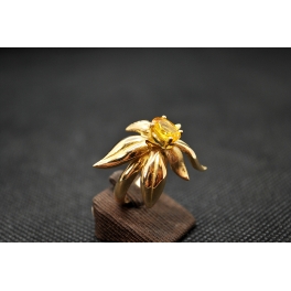 Bague Fleur Or Jaune et Saphir Jaune