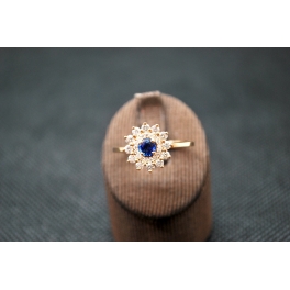Bague en Or Rose Saphir et Diamants