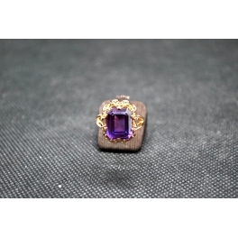 Bague en Or Rose et Am&eacute;thyste
