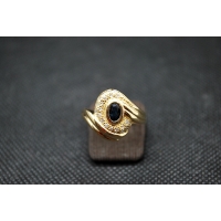 Bague en Or Jaune Saphir et Diamants