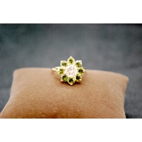 Bague Or Jaune Diamant et Saphirs Verts