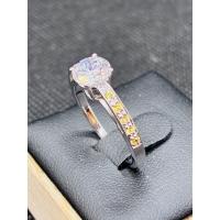 Bague Or Blanc, Diamant & Saphirs Jaunes