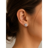 Boucles d'oreilles en Or Blanc et Diamants