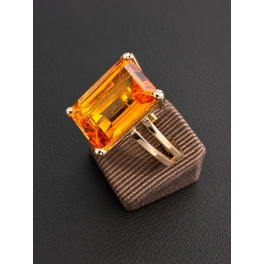 Bague Or Rose et Citrine