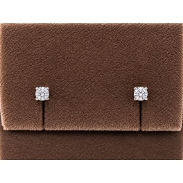 Boucles d'oreilles Or Blanc puces Diamants