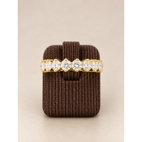 Bague 1/2 alliance en Or Jaune et Diamants