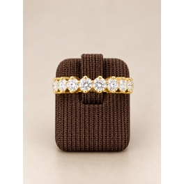 Bague 1/2 alliance en Or Jaune et Diamants