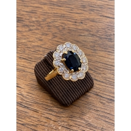 Bague occasion en Or jaune Saphir et Diamants