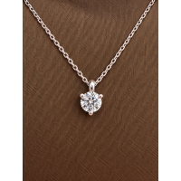Collier solitaire or blanc et diamant