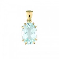 Pendentif en OR et AIGUE MARINE