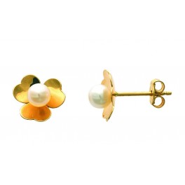 Boucles d'oreilles en OR et PERLE de CULTURE