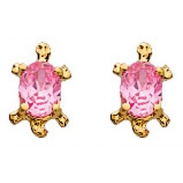 Boucles d'oreilles TORTUE en OR et OXYDE de ZIRCONIUM