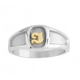 Chevali&egrave;re en ARGENT avec Initiale en OR