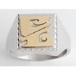 Chevali&egrave;re en ARGENT avec Initiales en OR