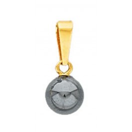 Pendentif en OR et PERLE HEMATITE