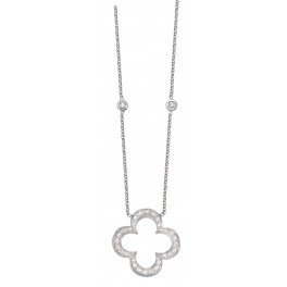 Collier Tr&egrave;fle en OR et DIAMANT 