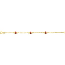 Bracelet pour Enfant en OR avec COCCINELLES