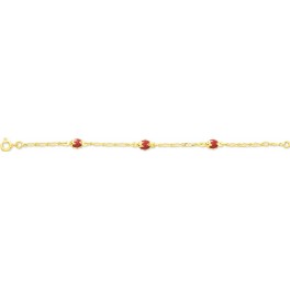 Bracelet pour Enfant en OR avec COCCINELLES