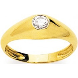 Bague Jonc en OR et OXYDE de ZIRCONIUM