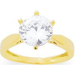 Solitaire en OR et OXYDE de ZIRCONIUM