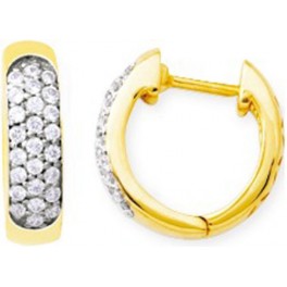 Boucles d'Oreilles Cr&eacute;oles en OR et DIAMANTS