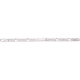 Bracelet identit&eacute; &agrave; graver maille FIGARO en ARGENT