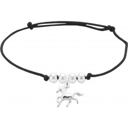 Bracelet Cordon avec breloque Cheval en Argent