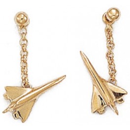 Boucles d'oreilles Avion "Concorde" en OR