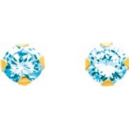 Puces d'oreilles en OR avec Topaze