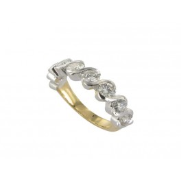 Demi-Alliace Diamant sertissage "S" en OR