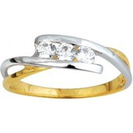 Bague Trilogie en OR et Oxydes de Zirconium