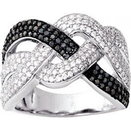 Bague Argent et Oxydes de Zirconium