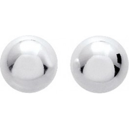 Boucles d'oreilles Boule en Argent Massif Rhodi&eacute;
