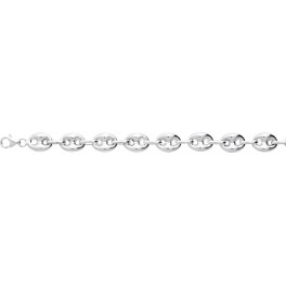 Bracelet Grain de Caf&eacute; en Argent Massif Rhodi&eacute;