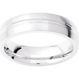 Bague en Acier Mat et Brillant