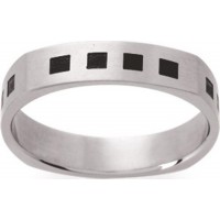 Bague en Acier et Laque Noire