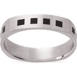 Bague en Acier et Laque Noire