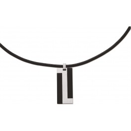 Collier Acier et cordon Cuir