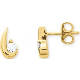 Boucles d'oreilles "Virgule" en OR et Oxyde de Zirconium
