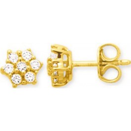 Boucles d'oreilles en OR et Oxydes de Zirconium