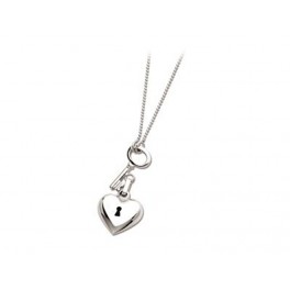 Collier en Argent avec pendentif Coeur et Cl&eacute;