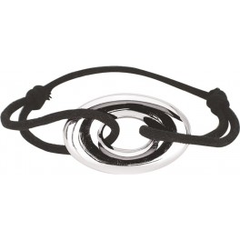 Bracelet cordon avec motif Ovale en Argent
