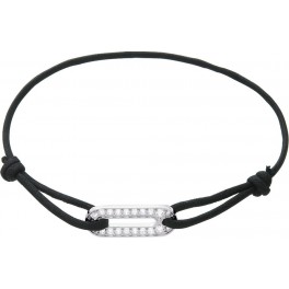 Bracelet cordon avec motif Ovale en Argent et Oxydes de Zirconium
