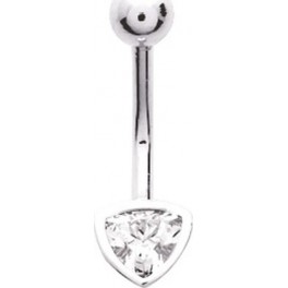 Piercing de Nombril en Argent avec motif Triangle et Oxydes de Zirconium