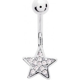 Piercing de Nombril Etoile en Argent et Oxydes de Zirconium