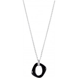 Collier en Acier et C&eacute;ramique Noire