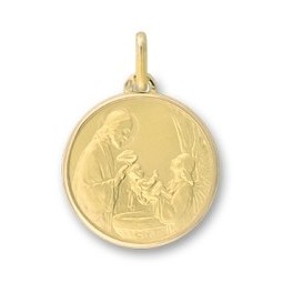 M&eacute;daille bapt&ecirc;me en OR 